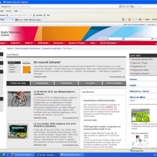 Un nouvel Intranet pour la Radio Télévision Suisse (RTS) avec SharePoint Server