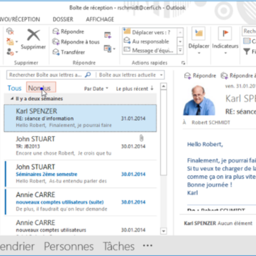 Comment traiter rapidement un message reçu?